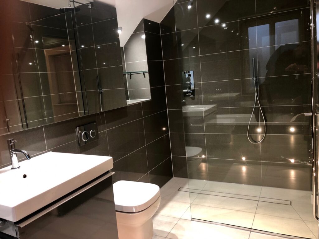 Bathroom renovation at Canary Wharf