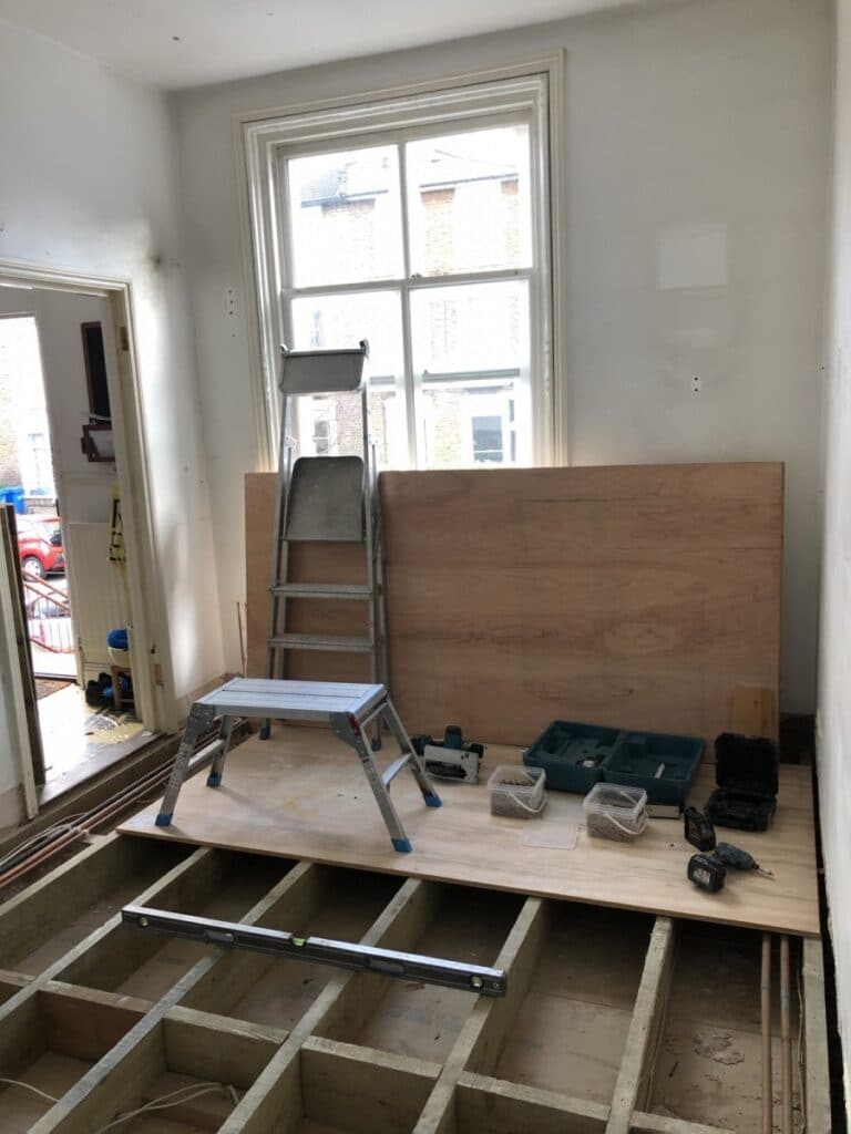 Under construction Double bedroom renovation in South East London